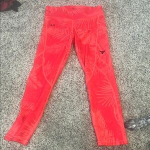 Under Armour Red Leggings Slim Fit Textured